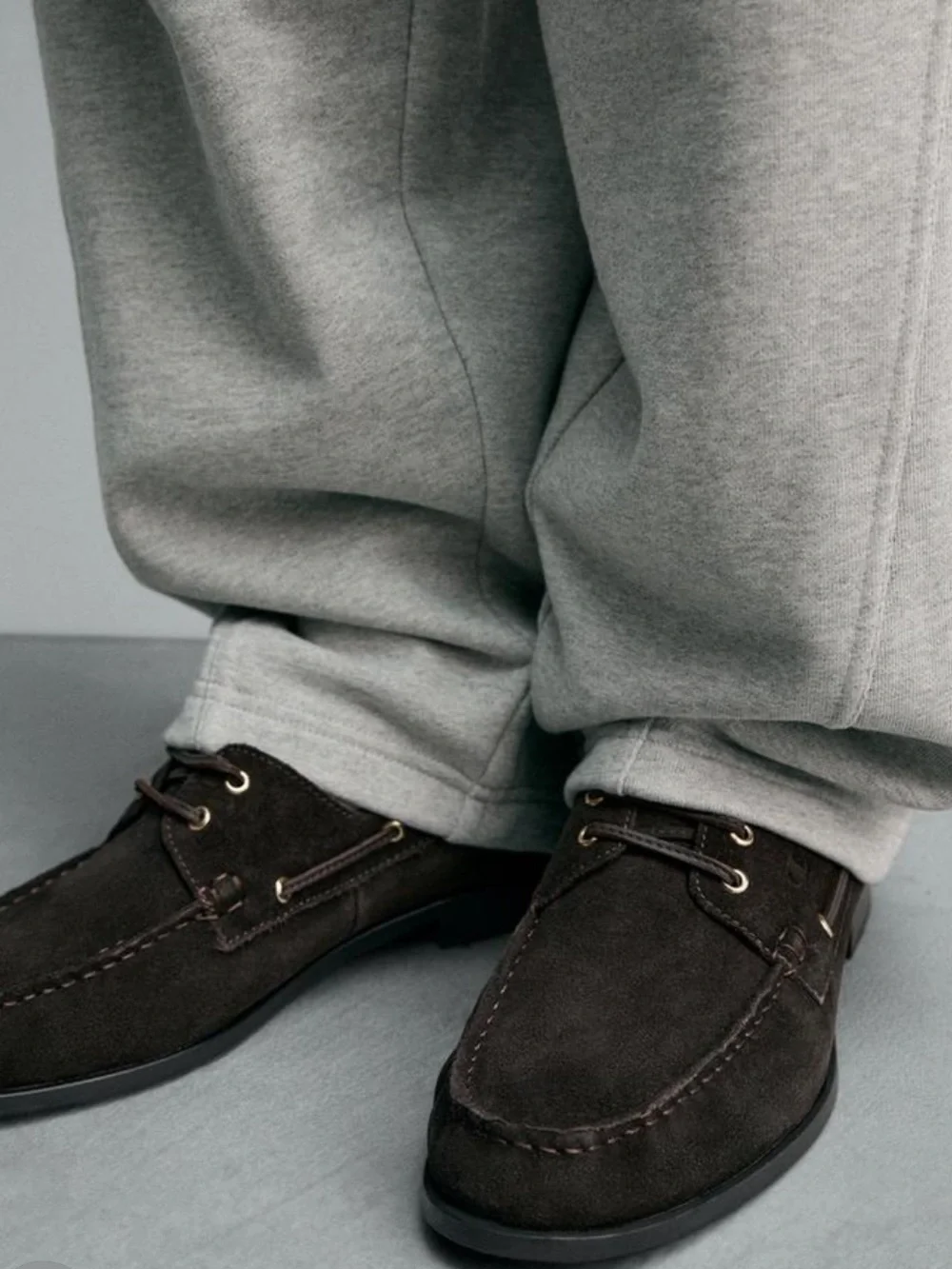 Zara Dark Brown Suede Men's Boat Shoes
